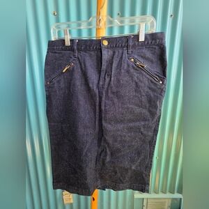 Blue Midi Skirt with Modern Design